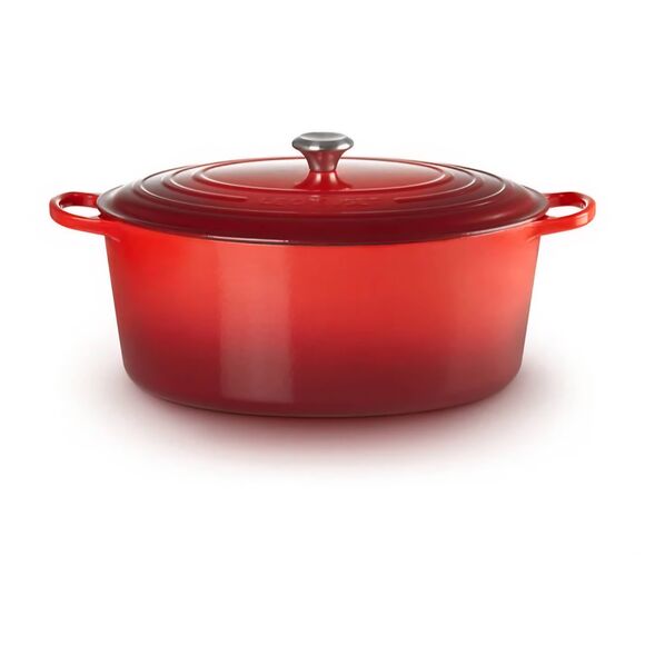 Le Creuset Signature Oval 6 3/4QT Casserole- Cerise - Picture 3 of 15